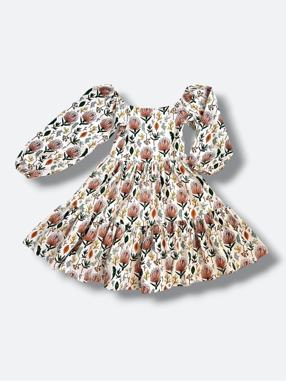 Alice + Ames Juliet Botany Floral Tiered Twirl Dress Girls Size 6 Puff Sleeve